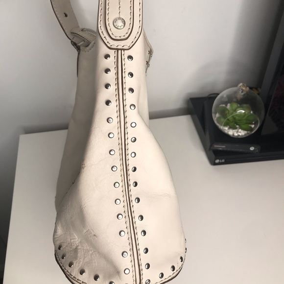 Micheal kors ivory white leather studded bag